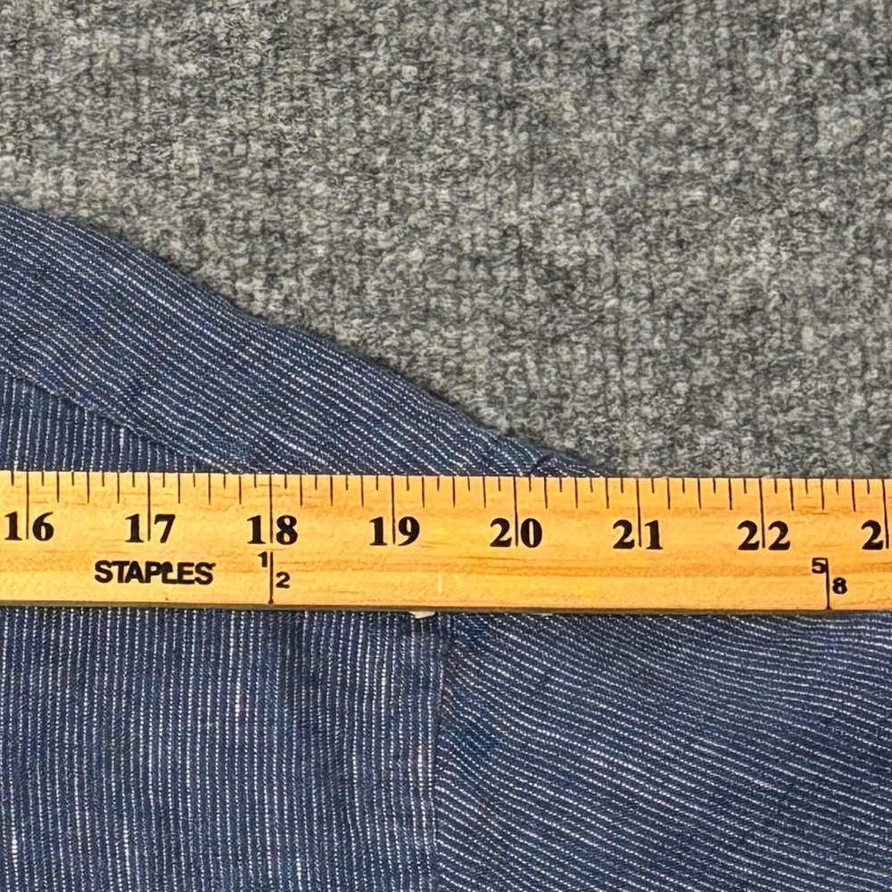 UNTUCKit Linen Shirt Mens XXL Blue Canon Striped Short Sleeve Relaxed Fit - Picture 13 of 14